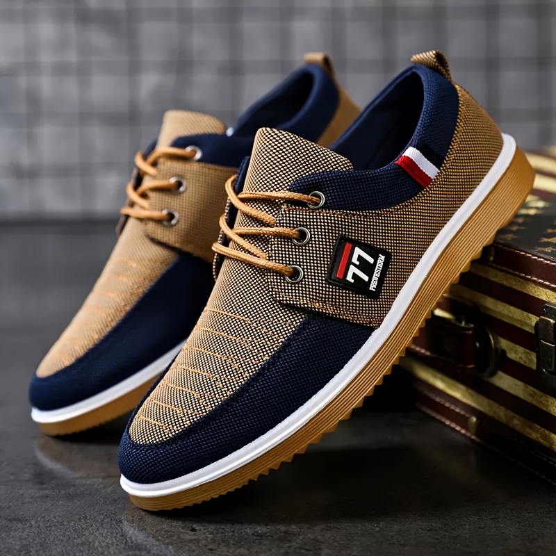 새로운 트렌디한 남성용 신발: 캐주얼하고 활동적인 스포 - Knit Fabric Lace Up Sneakers 리뷰 및 가격