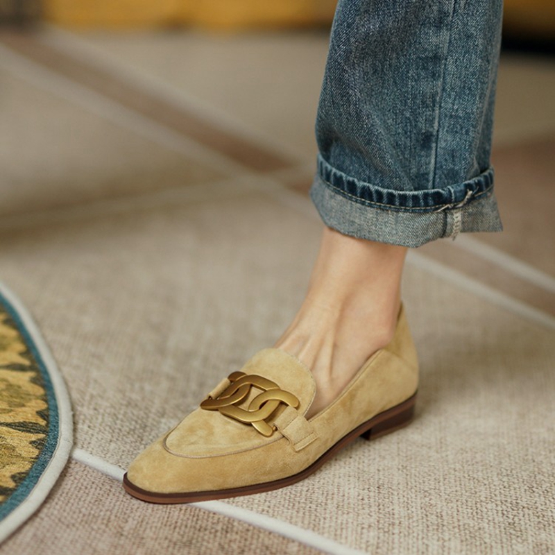 여성용 스웨이드 가죽 로퍼, 로우힐, 라운드 토, 청키 - Women'S Shoes 리뷰 및 가격