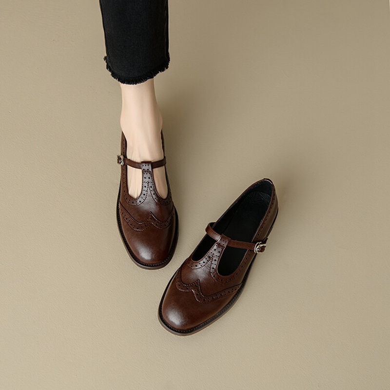 여성용 스플릿 가죽 신발, 라운드 토 메리 제인, 로우 - Women'S Shoes 리뷰 및 가격