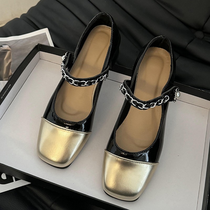 2026 펄 클래스프 두꺼운 굽 하이힐 블랙 화이트 클 - Sandals 리뷰 및 가격